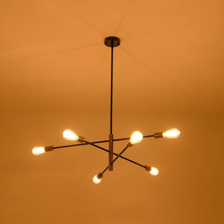 Lustre Salle à Manger Spoutnik en Laiton Noir