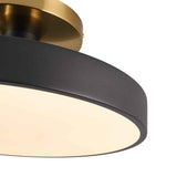 Bord d’abat-jour noir et diffuseur acrylique opale d’un plafonnier LED