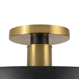 Garniture de plafond laiton et tige noire du plafonnier LED