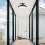 Plafonnier LED Bleu Acrylique Tambour Semi-Encastré pour Salle de Bain
