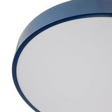 Plafonnier LED Bleu Acrylique Tambour Semi-Encastré pour Salle de Bain