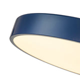 Plafonnier LED Bleu Acrylique Tambour Semi-Encastré pour Salle de Bain