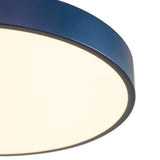 Plafonnier LED Bleu Acrylique Tambour Semi-Encastré pour Salle de Bain