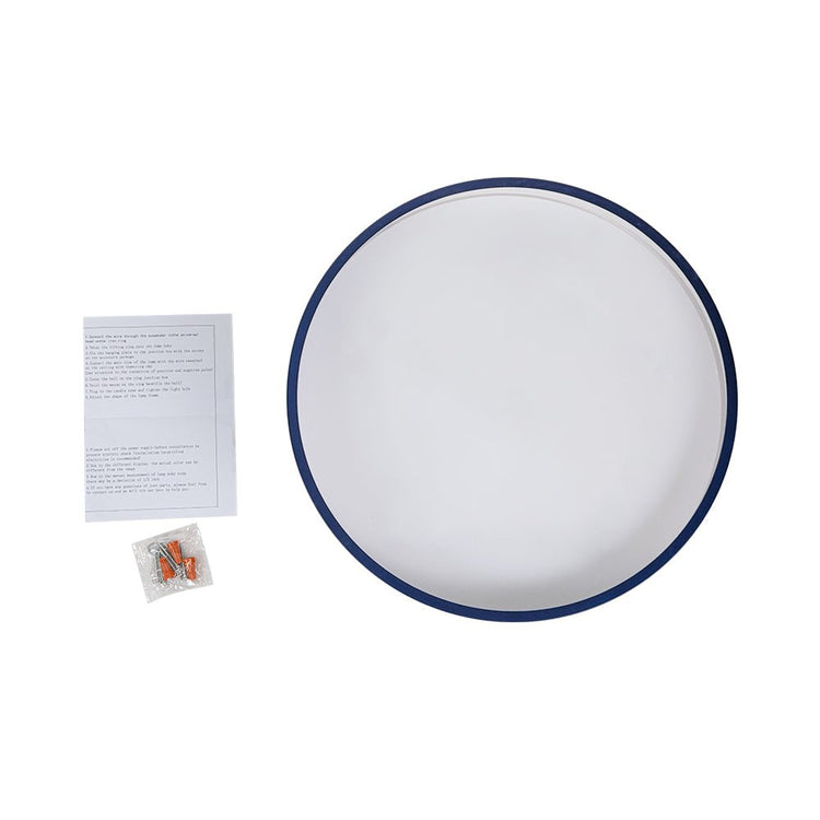 Plafonnier LED Bleu Acrylique Tambour Semi-Encastré pour Salle de Bain