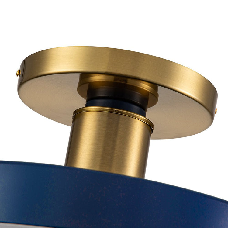 Plafonnier LED Bleu Acrylique Tambour Semi-Encastré pour Salle de Bain