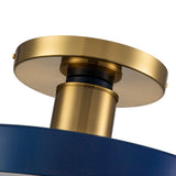 Plafonnier LED Bleu Acrylique Tambour Semi-Encastré pour Salle de Bain