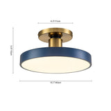 Plafonnier LED Bleu Acrylique Tambour Semi-Encastré pour Salle de Bain