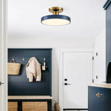Plafonnier LED Bleu Acrylique Tambour Semi-Encastré pour Salle de Bain