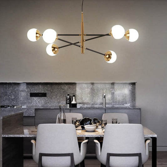Lustre Salon Spoutnik en Laiton 120 cm