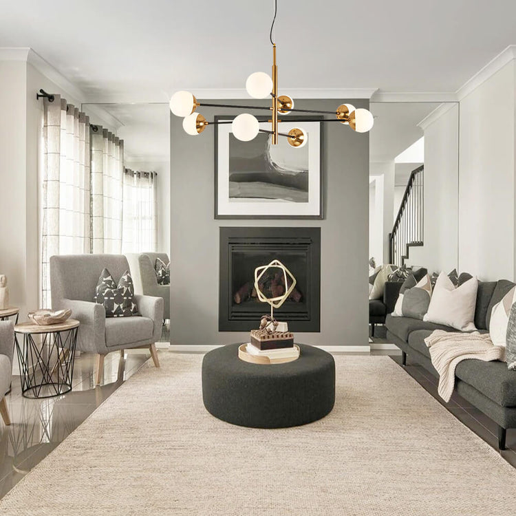 Lustre Salon Spoutnik en Laiton 120 cm