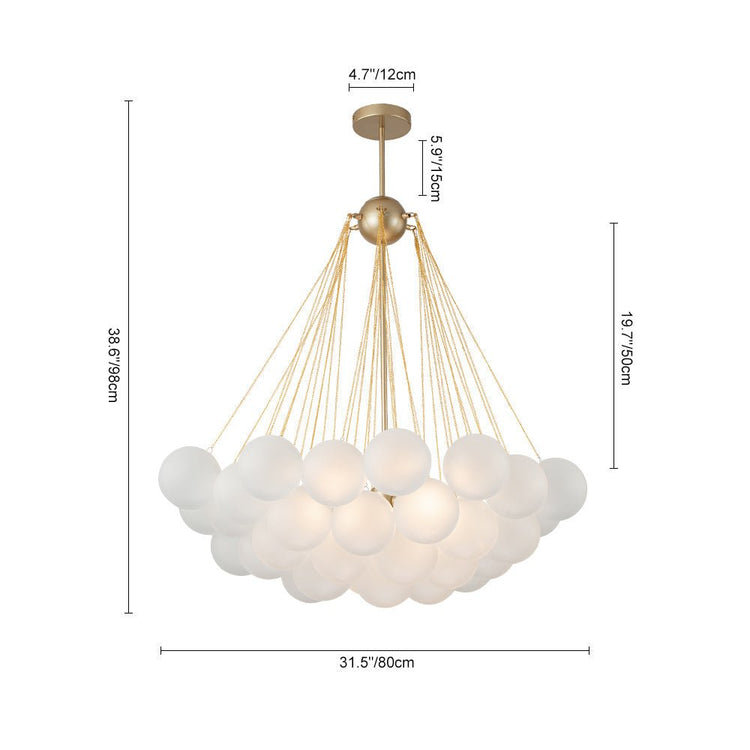Lustre Salon Boule en Verre 80 cm