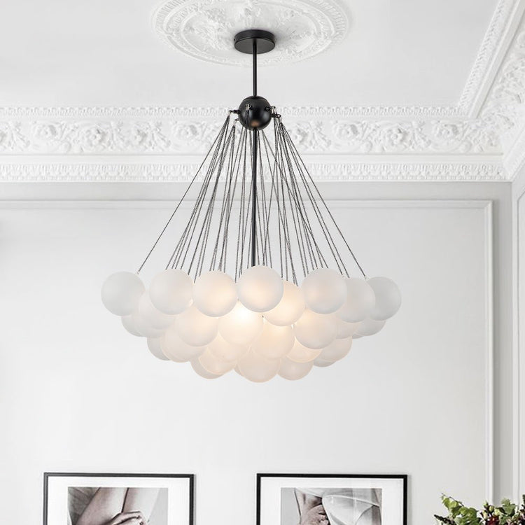 Lustre Salon Boule en Verre 80 cm