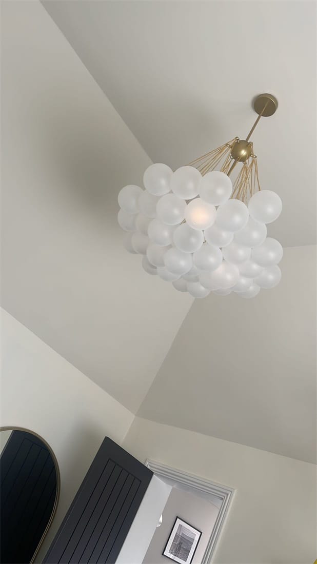 Lustre Salon Boule en Verre 80 cm