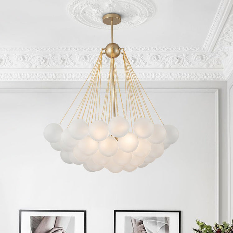 Lustre Salon Boule en Verre 80 cm