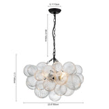 Lustre Salon Boule en Verre 83 cm