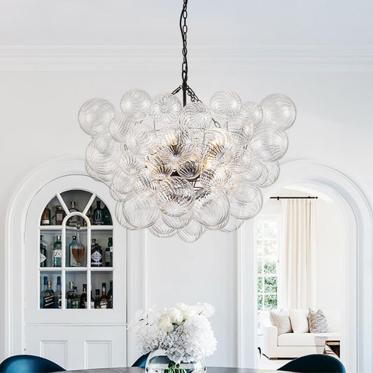 Lustre Salon Boule en Verre 83 cm