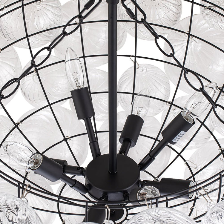Lustre Salon Boule en Verre 83 cm