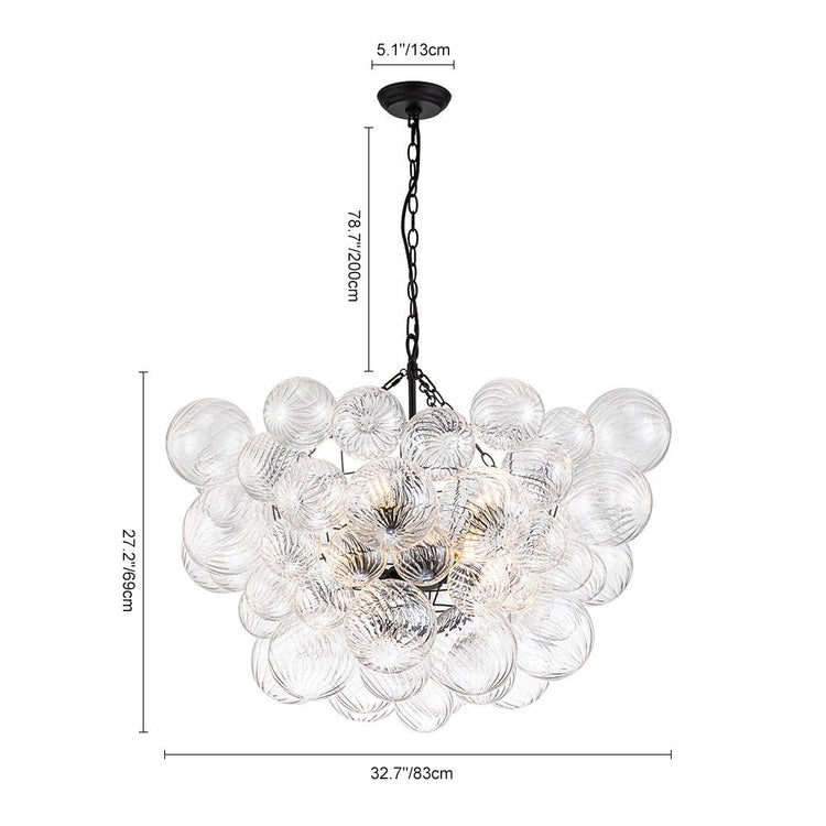 Lustre Salon Boule en Verre 83 cm
