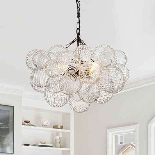Lustre Salon Boule en Verre 83 cm