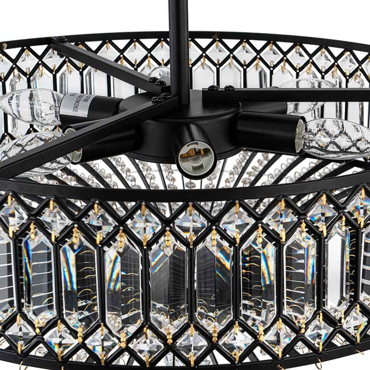 Plafonnier Cristal Taillé Tambour Semi-Encastré pour Cuisine