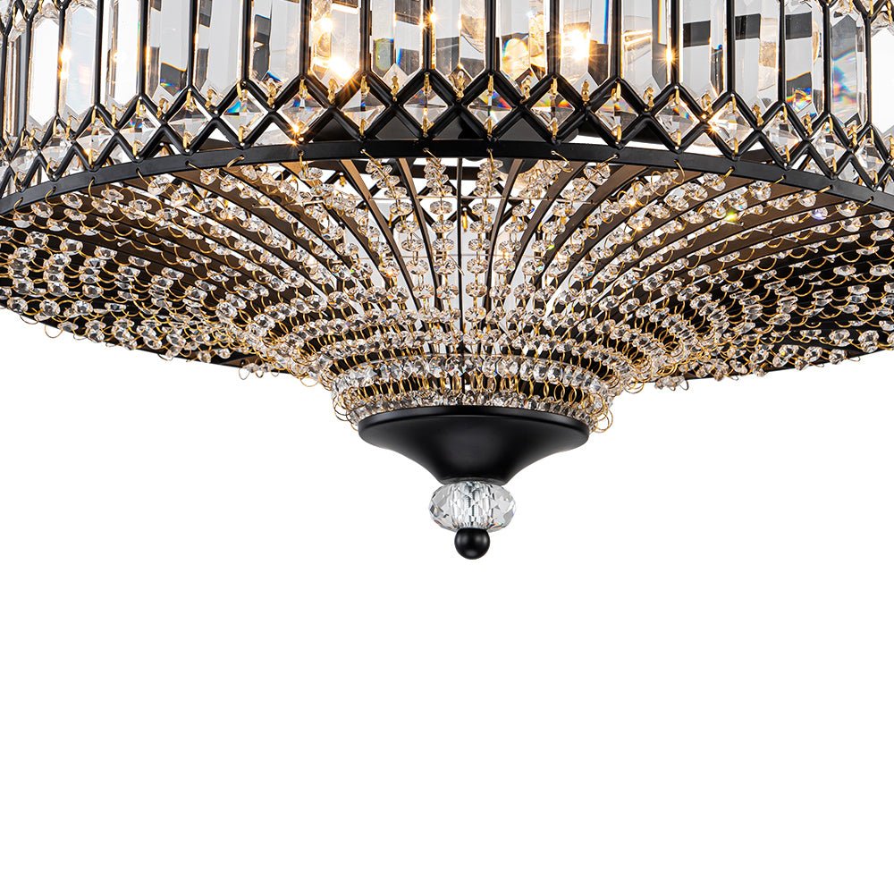 Plafonnier Cristal Taillé Tambour Semi-Encastré pour Cuisine