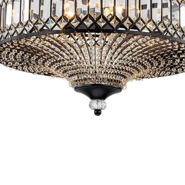 Plafonnier Cristal Taillé Tambour Semi-Encastré pour Cuisine