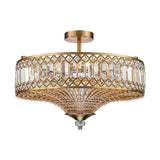 Plafonnier Cristal Taillé Tambour Semi-Encastré pour Cuisine