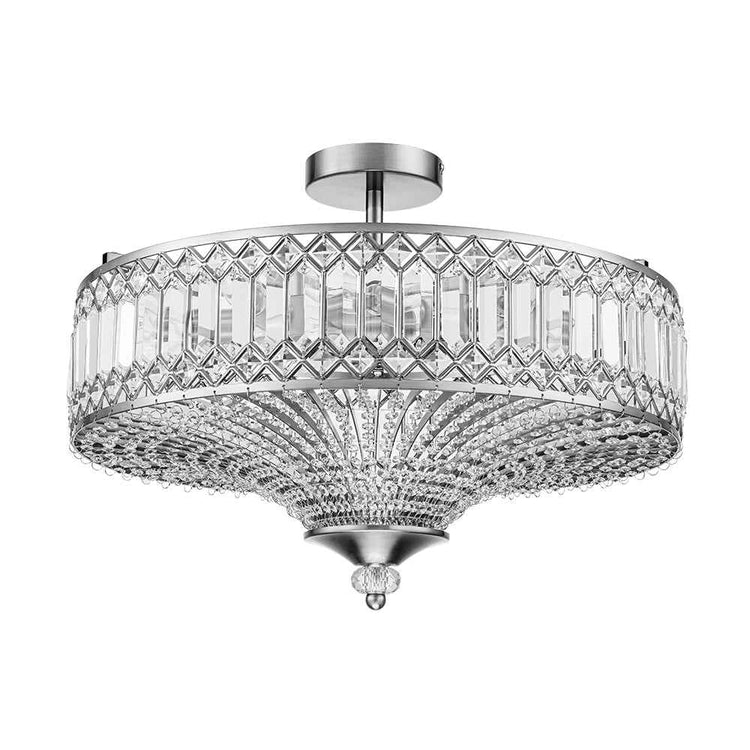 Plafonnier Cristal Taillé Tambour Semi-Encastré pour Cuisine