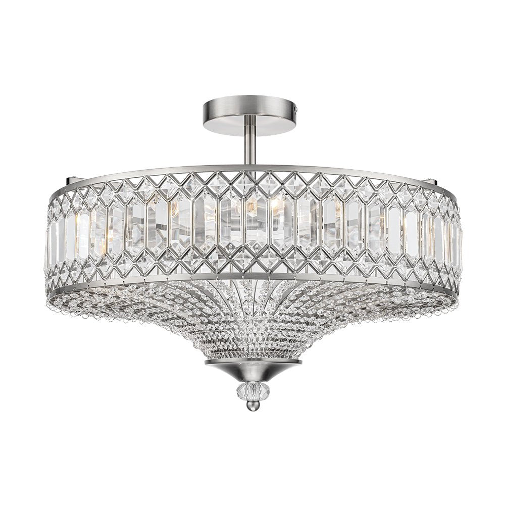 Plafonnier Cristal Taillé Tambour Semi-Encastré pour Cuisine