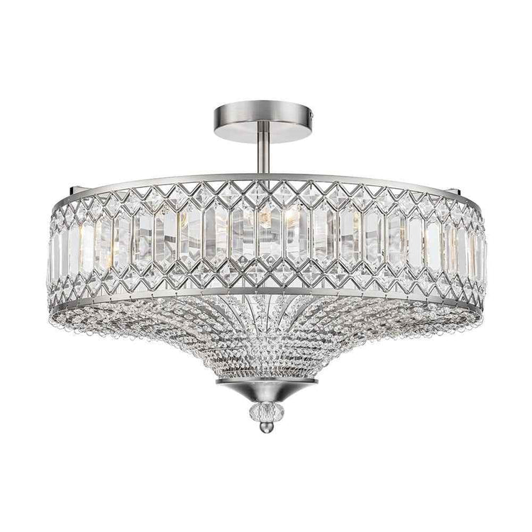 Plafonnier Cristal Taillé Tambour Semi-Encastré pour Cuisine