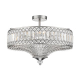 Plafonnier Cristal Taillé Tambour Semi-Encastré pour Cuisine