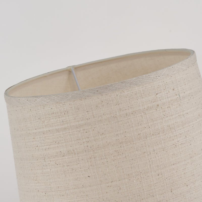 Abat-jour en tissu beige tambour, bord supérieur et intérieur clair
