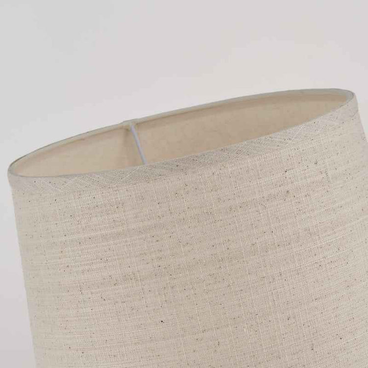 Abat-jour en tissu beige tambour, bord supérieur et intérieur clair