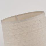 Abat-jour en tissu beige tambour, bord supérieur et intérieur clair