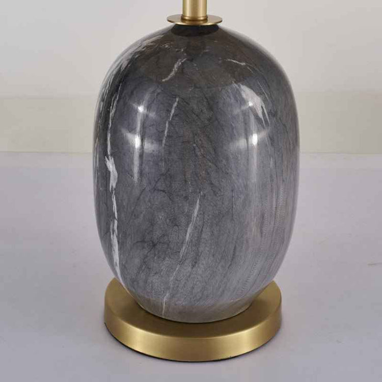 Base en céramique gris marbré avec socle laiton rond