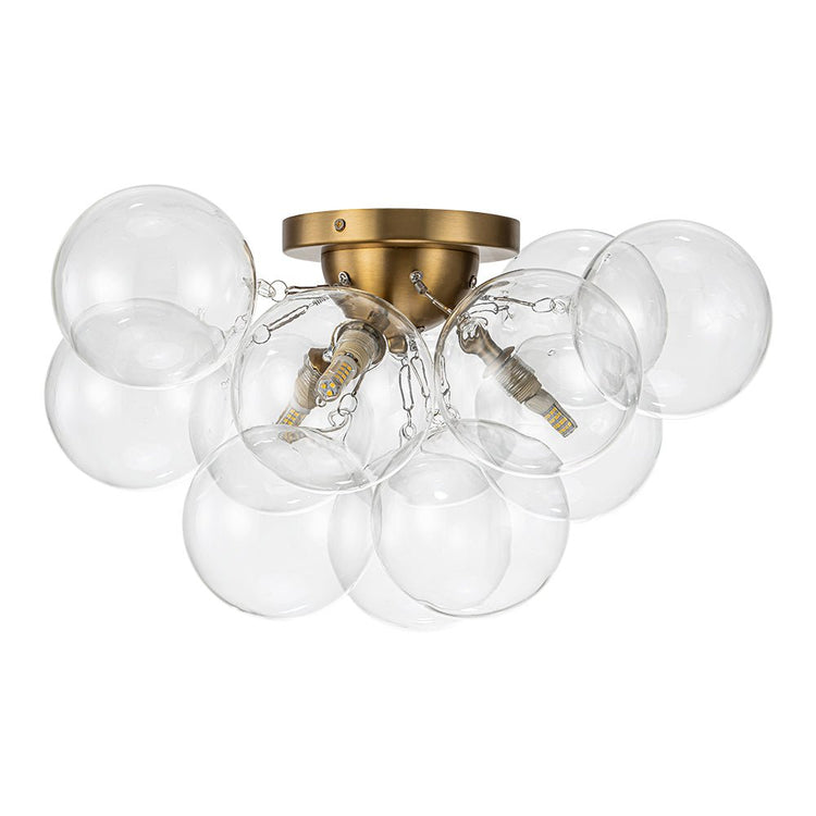 Plafonnier Salle de Bain Grappe en Verre 46 cm