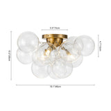 Plafonnier Salle de Bain Grappe en Verre 46 cm