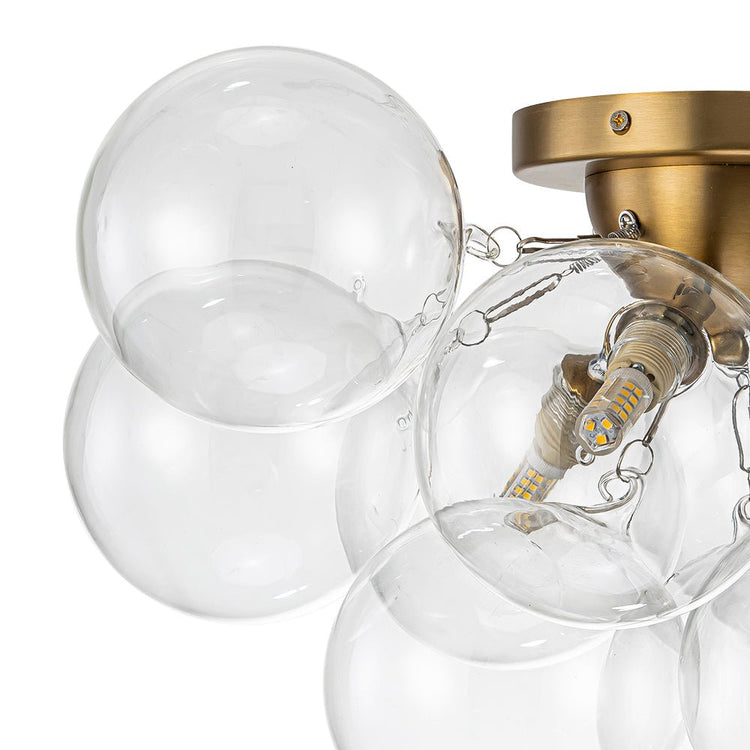Plafonnier Salle de Bain Grappe en Verre 46 cm