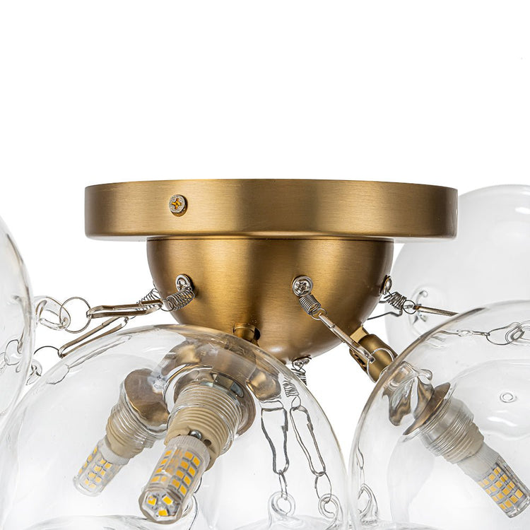 Plafonnier Salle de Bain Grappe en Verre 46 cm