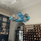 Suspension Verre Grappe Boule Suspensions Luminaires avec Multi-Color Globes pour Salle