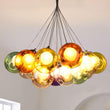 Suspension Verre Grappe Boule Suspensions Luminaires avec Multi-Color Globes pour Salle