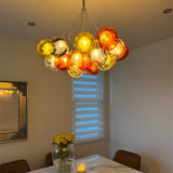 Suspension Verre Grappe Boule Suspensions Luminaires avec Multi-Color Globes pour Salle