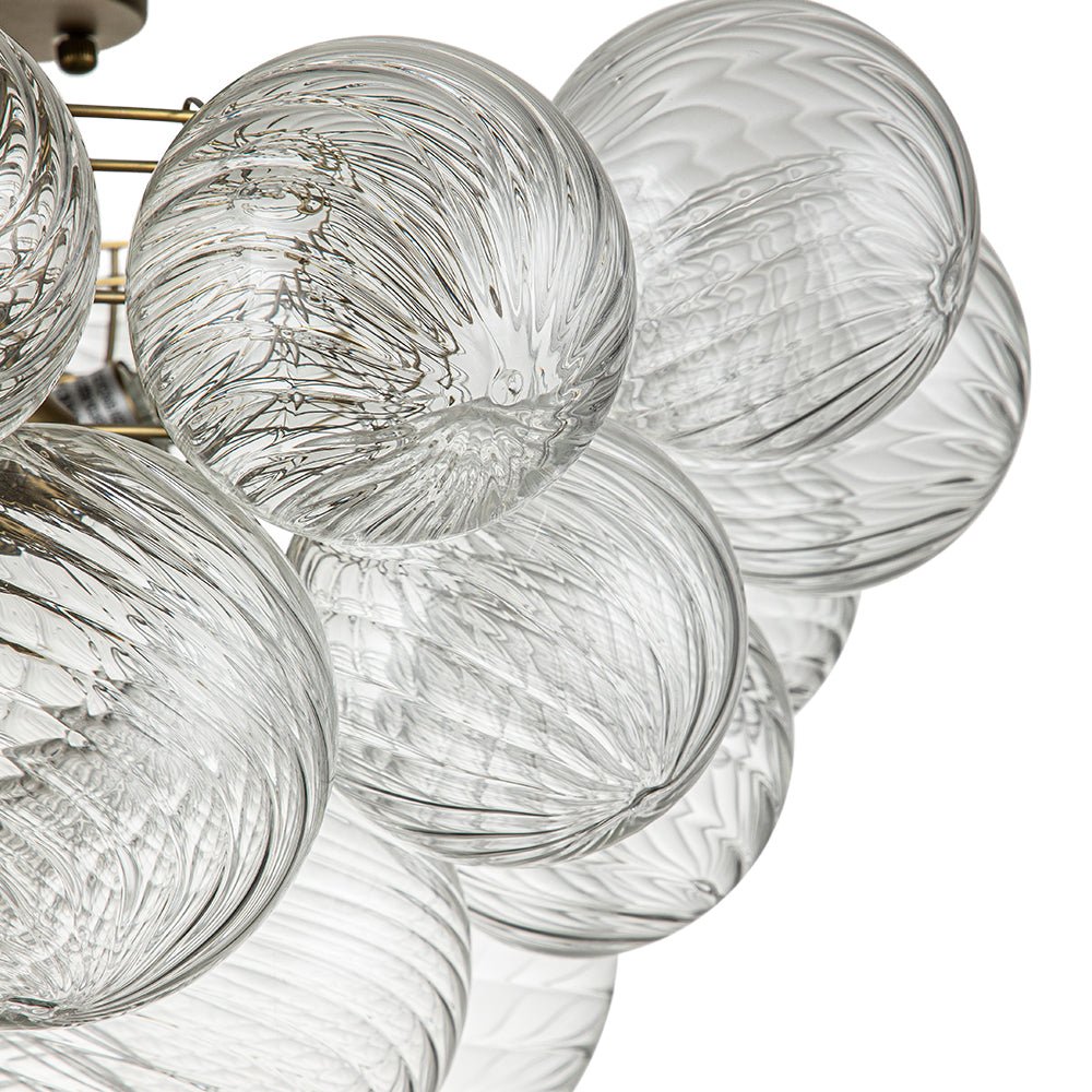 Plafonnier Verre Grappe Boule Semi-Encastré Fitting pour Salle de Bain