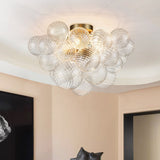 Plafonnier Verre Grappe Boule Semi-Encastré Fitting pour Salle de Bain