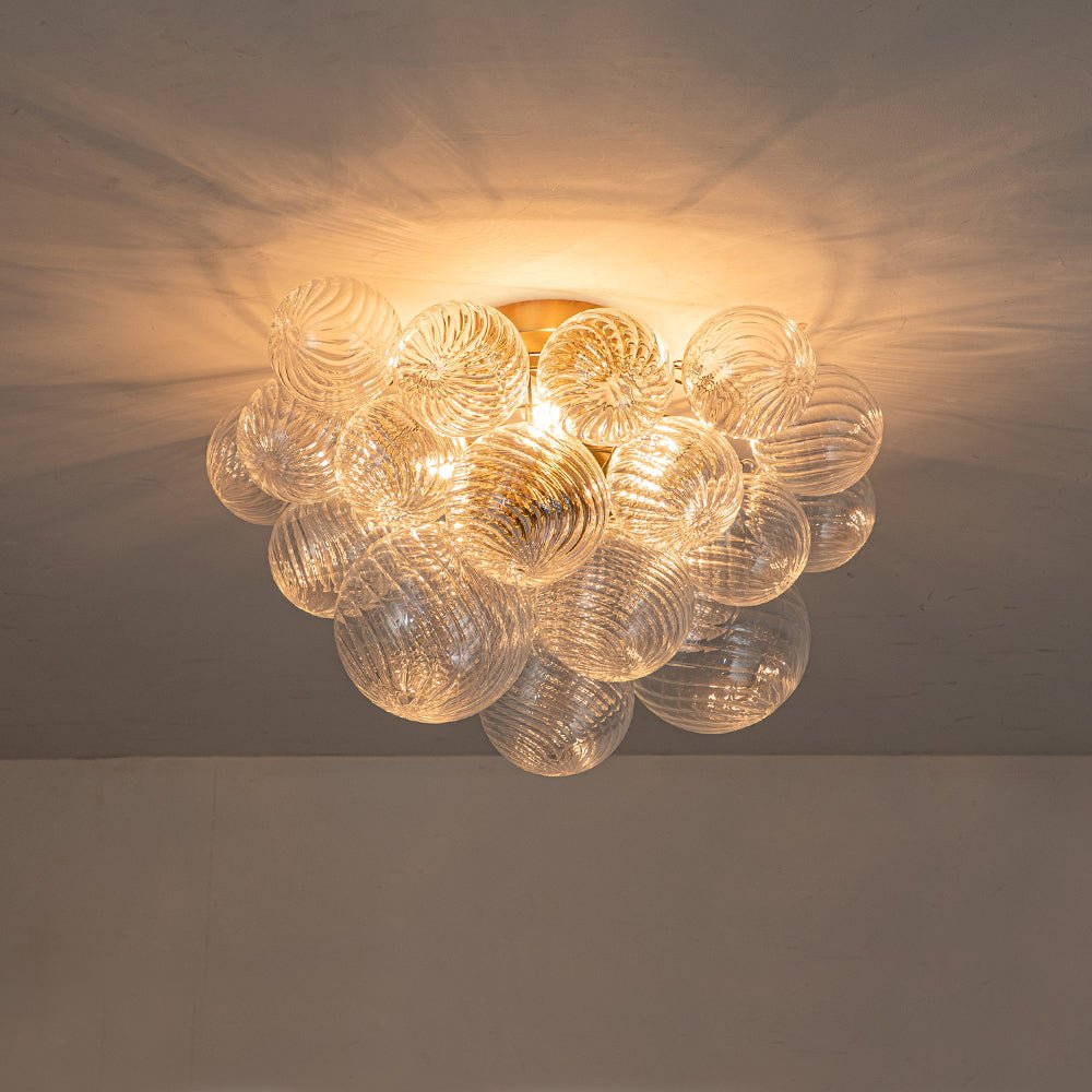 Plafonnier Verre Grappe Boule Semi-Encastré Fitting pour Salle de Bain