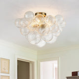 Plafonnier Verre Grappe Boule Semi-Encastré Fitting pour Salle de Bain