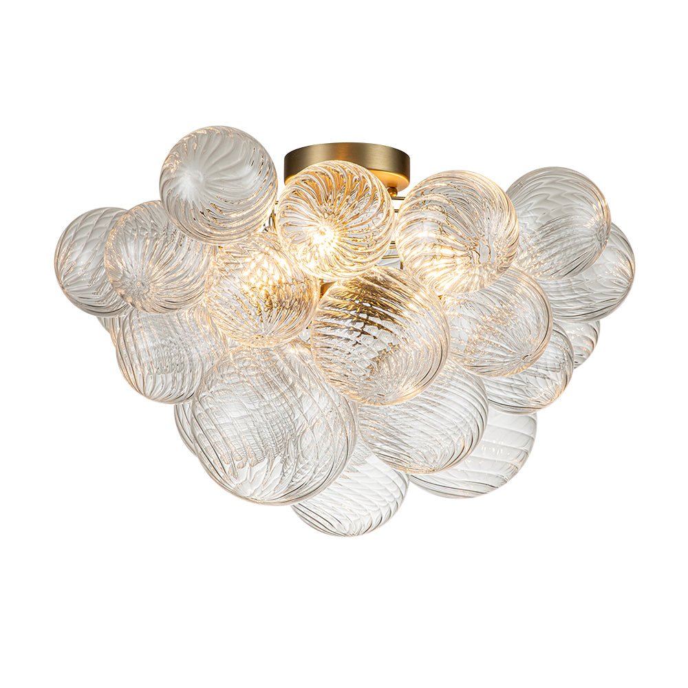 Plafonnier Verre Grappe Boule Semi-Encastré Fitting pour Salle de Bain