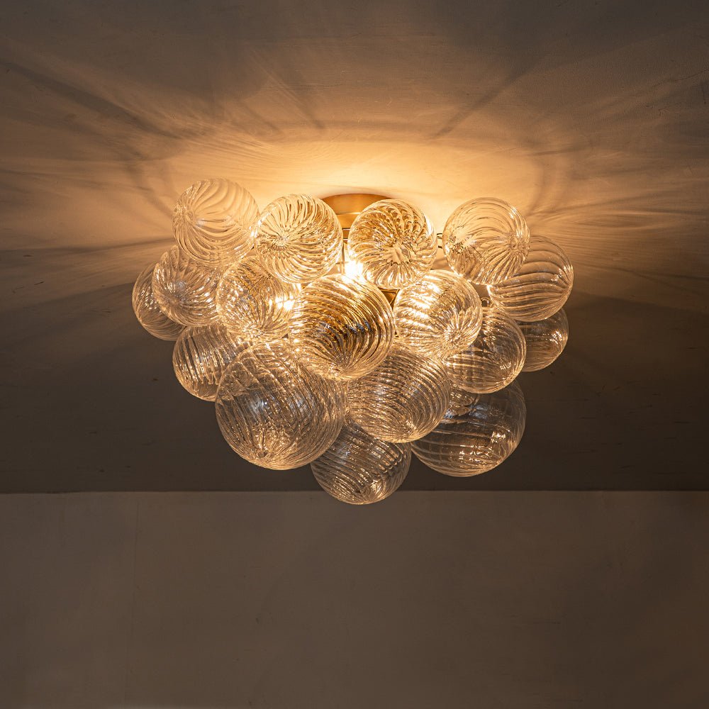 Plafonnier Verre Grappe Boule Semi-Encastré Fitting pour Salle de Bain