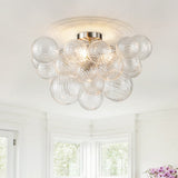Plafonnier Verre Grappe Boule Semi-Encastré Fitting pour Salle de Bain