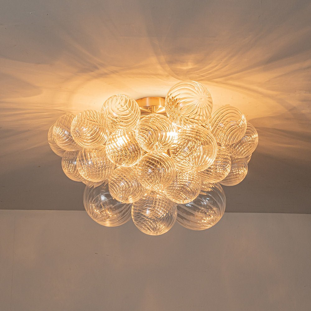 Plafonnier Verre Grappe Boule Semi-Encastré Fitting pour Salle de Bain